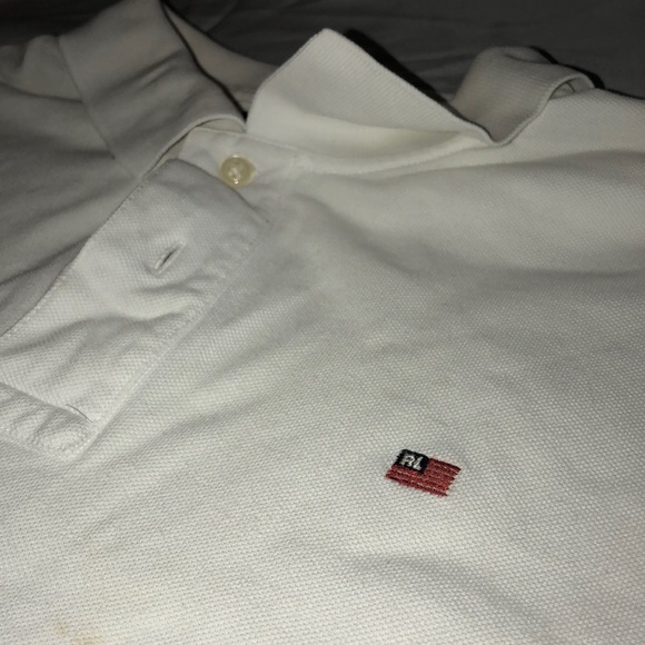 Vintage Ralph Lauren White Polo American Flag - Picture 2 of 5